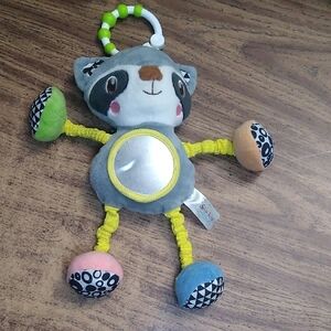 Plush Raccoon Activity Toy with Silver Mirror